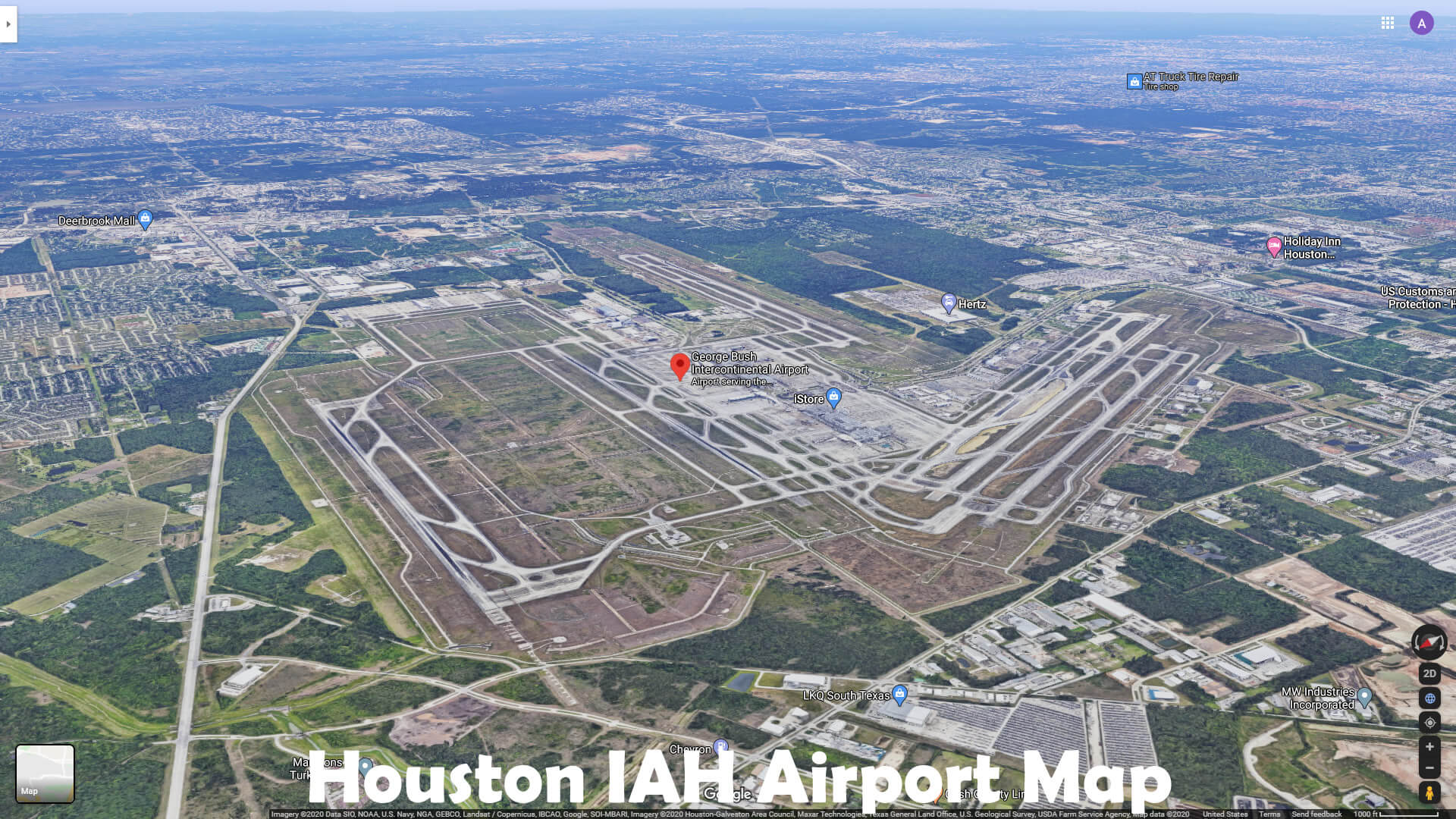 Houston IAH Aeroport carte